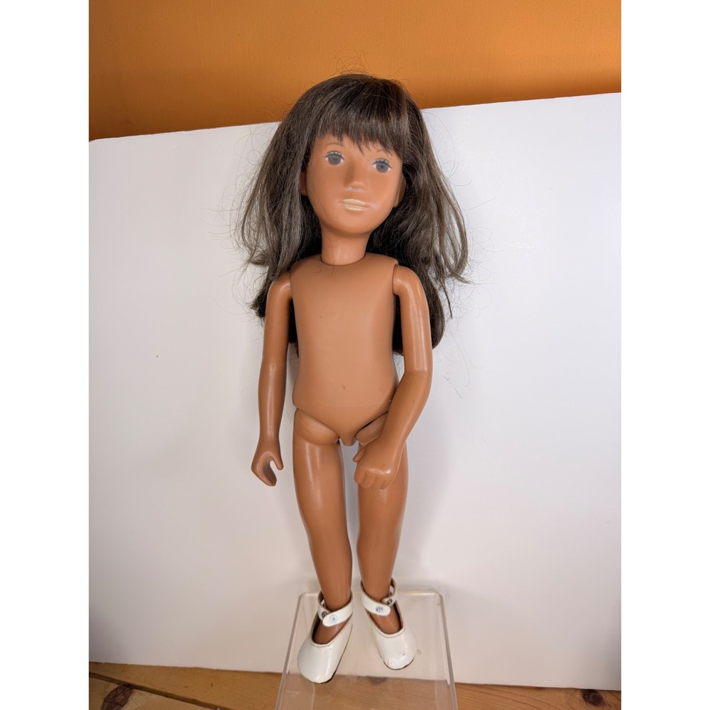 Vintage Sasha Doll Dark Brown Hair Tan Skin White Shoes Morgenthaler 16 inch